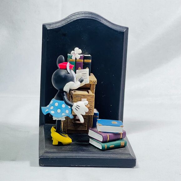 Disney Mickey and Minnie Mouse Sitting at Office Desk Bookends Figi Graphics - Picture 7 of 10